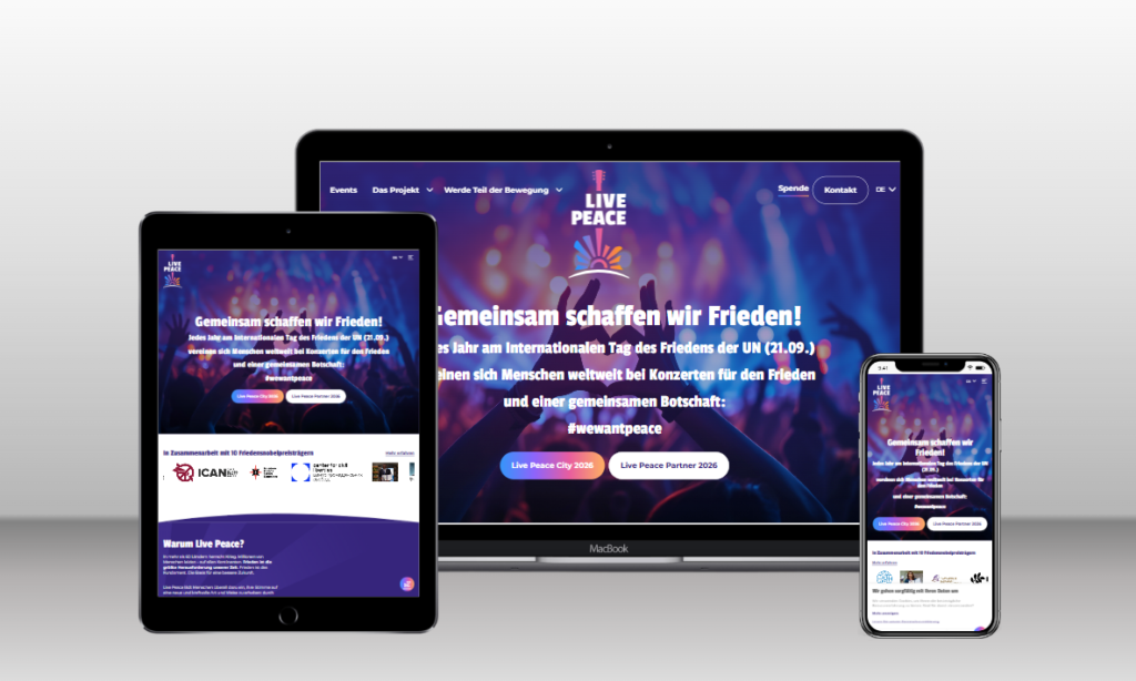 live peace's website screenshot